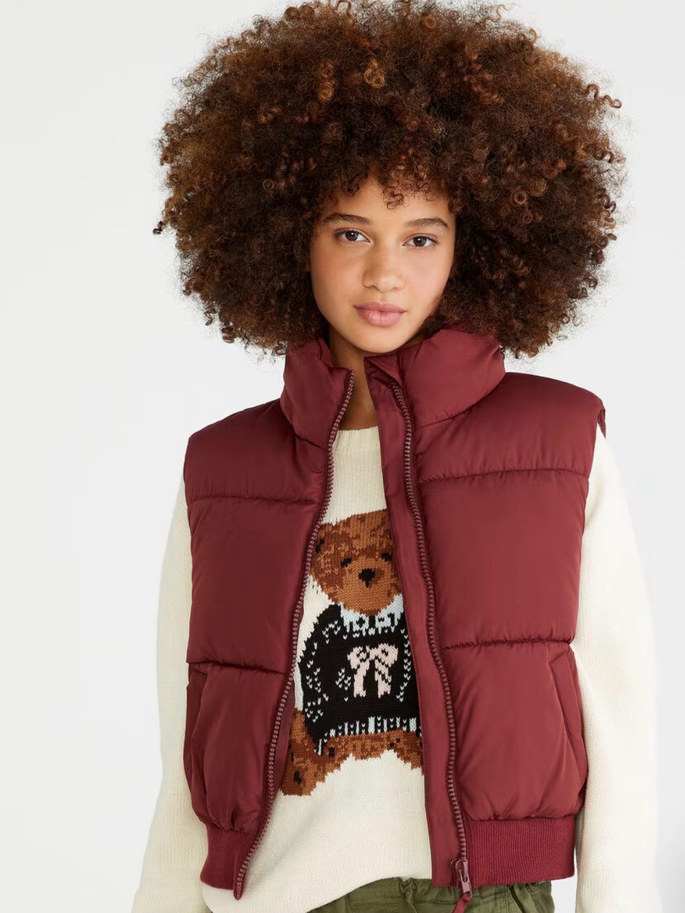 Aeropostale Puffer Vest in Deep Burgundy - Lightweight Warmth